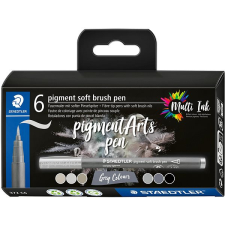 STAEDTLER 371 Brush marker Grey, 6 db filctoll, marker