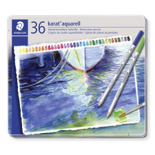STAEDTLER Akvarell ceruza készlet, fém doboz, STAEDTLER "Karat 125", 36 különböző szín akvarell