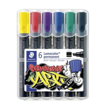 STAEDTLER Alkoholos marker készlet, 2-5 mm, STAEDTLER &quot;Lumocolor 350&quot;, 6 különböző szín filctoll, marker