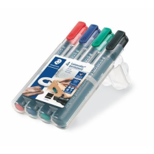 STAEDTLER Alkoholos marker készlet, 2-5 mm, vágott, STAEDTLER "Lumocolor 350", 4 különbözõ szín filctoll, marker