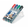 STAEDTLER Alkoholos marker készlet, 2-5 mm, vágott, STAEDTLER "Lumocolor 350", 4 különböző szín