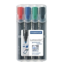 STAEDTLER Alkoholos marker készlet, 2-5 mm, vágott, STAEDTLER "Lumocolor 350", 4 különböző szín