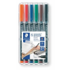  STAEDTLER Alkoholos marker készlet, OHP, 0,4 mm, STAEDTLER "Lumocolor® 313 S", 6 különböző szín