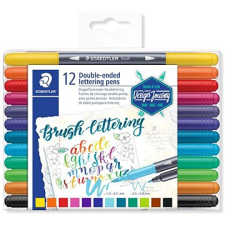 STAEDTLER Brush letter Duo - készlet, 12 db filctoll, marker