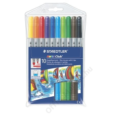 STAEDTLER Filctoll készlet, 1-3 mm, kétvégű, kimosható, STAEDTLER Noris Club, 10 különböző szín (TS320NWP10) filctoll, marker