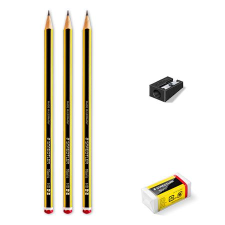 STAEDTLER Grafitceruza, HB, hatszögletű, hegyezővel és radírral, "Noris" (TS120SBK3P1) (TS120SBK3P1) ceruza
