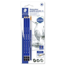 STAEDTLER Grafitceruza készlet akvarell ecsettel hatszögletű Design Journey Lumograph 3 különböző keménység ceruza