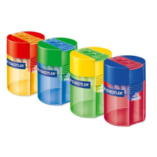 STAEDTLER Hegyező, kétlyukú, tartályos, staedtler "512", vegyes színek 512 006 hegyező