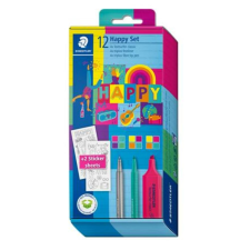 STAEDTLER Írószer készlet, ajándék matricákkal, STAEDTLER® Happy set 61 SC1 (TS61SC1HA) filctoll, marker
