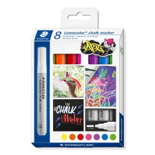 STAEDTLER Krétamarker készlet, 2,4 mm, kúpos, STAEDTLER &quot;Lumocolor® 344&quot;, 8 különböző szín filctoll, marker