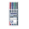 STAEDTLER "Lumocolor Duo" alkoholos marker F/M,0,6/1,5 mm kúpos kétvégű 4 különböző szín  (348 WP4) (348 WP4)