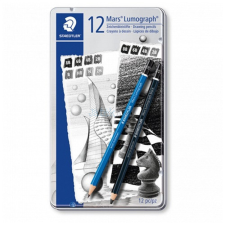 STAEDTLER Művészeti grafitirón Staedtler Lumograph 12 db-os klt. fémdobozos kreatív és készségfejlesztő