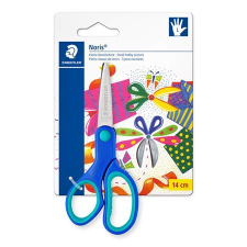 STAEDTLER Olló, iskolai, 14 cm, balkezes, STAEDTLER "Noris 965", kék olló