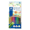 STAEDTLER Színes ceruza készlet, háromszögletű, staedtler "noris colour 187", 12 különböző szín