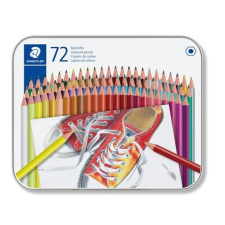 STAEDTLER Színes ceruza készlet, hatszögletű, fém dobozban, STAEDTLER, 72 különböző szín színes ceruza