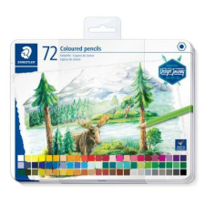 STAEDTLER Színes ceruza készlet, hatszögletű, fémdobozos, STAEDTLER "146 C", 72 különböző szín színes ceruza