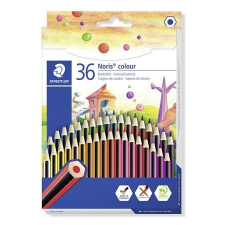STAEDTLER Színes ceruza készlet, hatszögletű, STAEDTLER "Noris Colour 185", 36 különböző szín színes ceruza