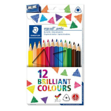 STAEDTLER Színes ceruza Staedtler Ergosoft Jumbo Neon háromszögletű 12db-os klt. hegyezővel színes ceruza