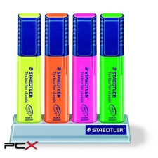 STAEDTLER Szövegkiemelõ készlet, 1-5 mm, asztali, STAEDTLER, 4 különbözõ szín filctoll, marker