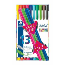 STAEDTLER Tűfilc készlet, 0,3 mm, STAEDTLER "Triplus 334", 10+3 különböző szín filctoll, marker