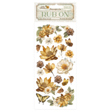 Stamperia Golden Harmony Kaparós matrica Flowers Rub-On (1 ív) matrica