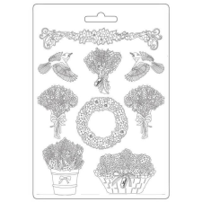 Stamperia Provence Garlands and Bouquets Öntőforma A4 Soft Mould (1 db) gyertyaöntő forma