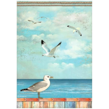Stamperia Rizspapír A4, Blue Dream Seagulls/ Stamperia Rice Paper (1 ív) decoupage papír