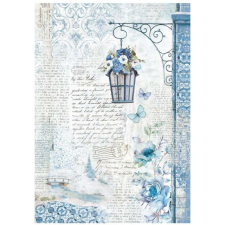 Stamperia Rizspapír A4 - Blue Land lamp - Rice Paper (1 ív) decoupage papír