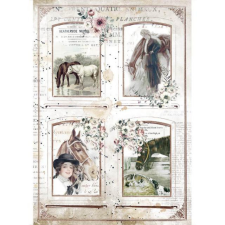 Stamperia Rizspapír A4, Romantic Horses 4 Frames / Stamperia Rice Paper (1 ív) decoupage papír