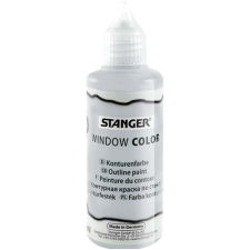 Stanger Kreatív üvegmatrica festék Stanger 80 ml kontúr ezüst ecset, festék