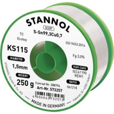 Stannol Forrasztóhuzal, ólommentes, 250 g, 1,5 mm, 3,0%, KS115 (574025) forrasztási tartozék