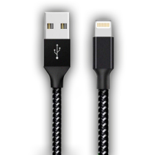 STANSSON CA-162 USB-A apa - Lightning apa Adat és töltőkábel - Fekete (0.5m) (CA-162) kábel és adapter