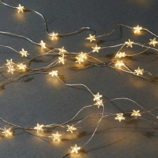 STAR LIGHTS LED égősor USB kábellel, ezüstdrót-csillagok 100 égővel világítás