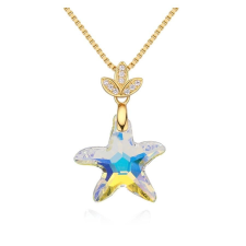 Star- Swarovski kristályos ezüst nyaklánc-fehér nyaklánc