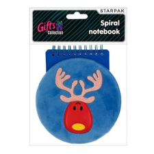 Starpak Jegyzettömb Starpak 14,5x13 cm kerek plüss spirálos rénszarvas jegyzettömb