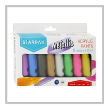 Starpak metálfényű akrilfesték 8 szín 25ml 484980 akrilfesték