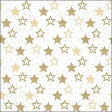 Stars All Over Gold papírszalvéta 33x33cm,20db-os papírárú, csomagoló és tárolóeszköz