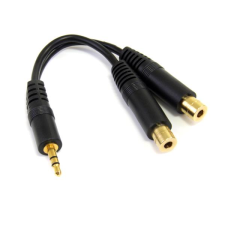 Startech 3MUY1MFF 3.5mm Jack Y-elosztó 0.15m Fekete kábel és adapter