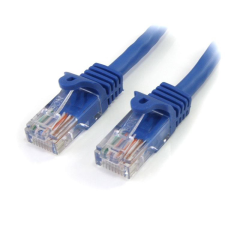 Startech - 45PAT5MBL UTP CAT5e Patch kábel 5m Kék kábel és adapter