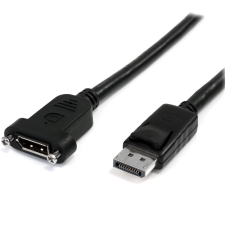 Startech - 91 cm-es (3 láb) panelre szerelhető DisplayPort kábel - DPPNLFM3PW kábel és adapter