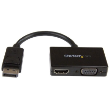 Startech DisplayPort VGA/D-Sub + HDMI Átalakító Fekete 5cm DP2HDVGA audió/videó kellék, kábel és adapter