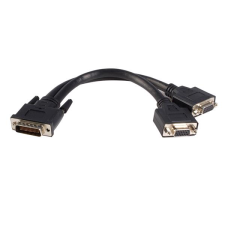 Startech DMSVGAVGA1 DMS-59 apa - 2x VGA anya kábel 0.2m - Fekete kábel és adapter