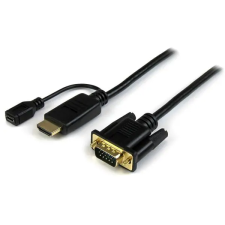 Startech HD2VGAMM6 HDMI - VGA (Apa-Apa) Adapterkábel 1.8m Fekete kábel és adapter