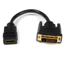 Startech HDDVIFM8IN DV-D apa - HDMI anya adapter - Fekete kábel és adapter