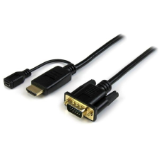 Startech HDMI VGA/D-Sub + Micro USB Átalakító Fekete 3m HD2VGAMM10 kábel és adapter