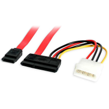 Startech SATA + Táp SATA + Molex Átalakító Piros 45cm SATA18POW kábel és adapter