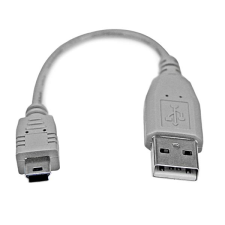Startech USB2HABM6IN USB Mini B - USB (apa - apa) kábel 15cm - Szürke kábel és adapter