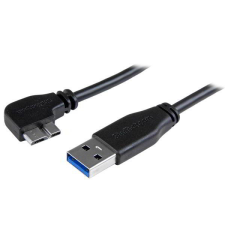 Startech USB3AU50CMRS Micro USB 3.0 - Micro-USB "L" Slim adat/töltőkábel 0.5m -Fekete kábel és adapter
