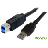 Startech USB 3.0 USB 3.0 Type B Összekötő Fekete 3m USB3SAB3MBK