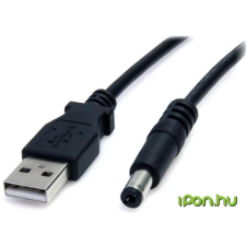 Startech USB Barrel Tápkábel Fekete 90cm USB2TYPEM kábel és adapter